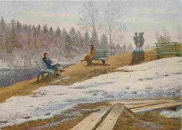 Art - Peinture - Carte Russe - Repos Sur Un Banc En Bord De Rivière - CPM - Voir Scans Recto-Verso - Peintures & Tableaux