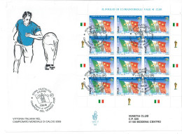 ITALIA 2006 FDC VENETIA N. 1378/BIS CAMPIONATO MONDIALE CALCIO MF CON VARIETA'  SASS.SPEC. 1573 (1) VEDI NOTA - FDC