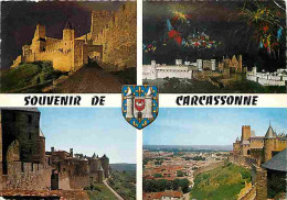 11 - Carcassonne - La Cité Médiévale - Multivues - Blasons - Flamme Postale De Carcassonne - CPM - Voir Scans Recto-Vers - Carcassonne
