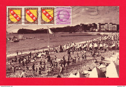 F-64-Saint Jean De Luz-22PH4  La Plage Vers Sainte Barbe, Belle Animation, Cpa BE - Saint Jean De Luz