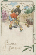 Ag813 Cartolina Augurale Buona Pasqua Bambini Children Illustratore Artist - Other & Unclassified