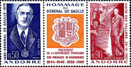 Andorre (F) Poste N** Yv:225A Mi:224Str Hommage Au Général De Gaulle - Neufs