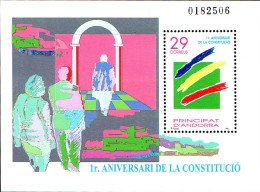 Andorre (E) Bloc N** Yv: 3 Mi:3 1r.Aniversari De La Constitucio - Unused Stamps