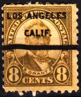 USA Precancels 1926 Sc589 8c Grant. Perf 10. CA. LOS ANGELES / CALIF. Shift - Precancels