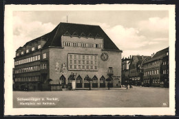 AK Schwenningen A. Neckar, Marktplatz Mit Gasthaus Zum Löwen, Stadtsparkasse Und Rathaus  - Other & Unclassified