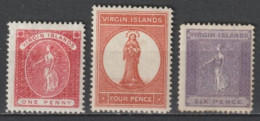 VIRGIN ISLANDS - 1888 - YVERT N°16/18 * MH - COTE = 97 EUR - British Virgin Islands