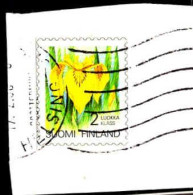 Finlande Poste Obl Yv:1165 Mi:1199 Iris Pseudacorus (Beau Cachet Rond) Sur Fragment - Gebraucht