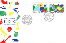 Finlande Poste Obl Yv:1176/1177 Norden'93 (TB Cachet à Date) Fdc Heksinki 07-05-1993 - Used Stamps