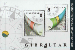 Gibraltar Bloc N** Yv:16 Mi:17 Round The World Rally 1991-1992 - Gibraltar