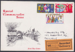 GB Great Britain 1969 Private FDC Christmas, Christianity, Christian, Religious Art, Sculpture, Nativity First Day Cover - Briefe U. Dokumente