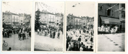 LOT De 4 Photos " PHOTO " Fête Place Saint Michel à Bourgoin Jallieu 38 Isère An 1937 Comice Je Pense / Café Saint Savin - Lieux