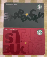 China 2021 Starbucks Card, Two Cards, One Card With Tiny Damages At Corner,used - Gift Cards