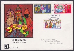 GB Great Britain 1969 Private FDC Christmas, Christianity, Christian, Religious Art, Painting, Nativity First Day Cover - Brieven En Documenten
