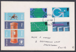 GB Great Britain 1969 Private FDC British Post Office Postal History, Postbox, Horse, Postman, Telecom, First Day Cover - Brieven En Documenten