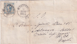 1863 Piego Affrancato Con 15c Cat. N. 12 Annullo VENAFRO - Marcophilie