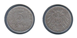 Allemagne  5 Pfennig 1921 A, Fer, KM# 19, Défaut De Frappe, Deutsches Reich, - 5 Pfennig