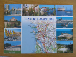 17 - CHARENTE-MARITIME - Carte Géographique Neuve -La Rochelle - Saintes- Rochefort - Saint Palais...... - Cartes Géographiques