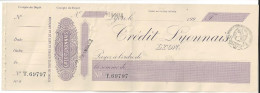 CHEQUE CHECK FRANCE CREDIT LYONNAIS 1920'S AG.LYON VINHO - Cheques & Traveler's Cheques