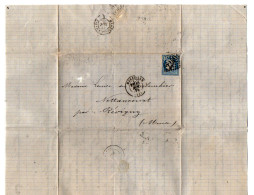 TB 4828 - 1875 - LAC - Lettre De M. SUNHARY De VERVILLE à MARSEILLE Pour Mme L. Du COULOMBIER à NETTANCOURT Par REVIGNY - 1849-1876: Klassik