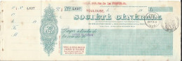 CHEQUE CHECK FRANCE SOCIETE GENERALE 1920'S AG.TOULOUSE - Cheques & Traveler's Cheques