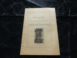 VP-278 - Petit Livret De 16 Pages, RELATORIO DE ANALISE DA AGUA DE TERMAS DE MONTE REAL, Portugal, 1952 - Cultural