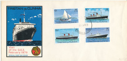 Tristan Da Cunha FDC 8-2-1979 Visit Of Cruise Ship Queen Elisabeth II Complete Set Of 4 With Cachet - Tristan Da Cunha