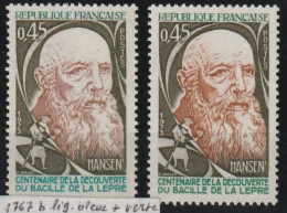 VARIETE  N 1767 ** - BLEU  AU LIEU DE VERT EN BAS +  BRUN CLAIR AU LIEU DE BRUN JAUNE - SIGNE   - COTE + DE 90 EUROS - Neufs