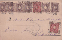 1899 Bella Cartolina Con Interessante Affrancatura  1 E 2c  Stemmi Di Savoia - Marcophilie