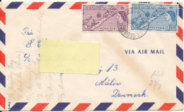 Bermuda Air Mail Cover Sent To Denmark 25-7-1960 Sent By A Danish Seamand With A List Of 22 Different Port Calls From Ph - Bermudes