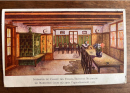 Markstein Haute Vosges - Intérieur Du Chalet Des Vosges-Trotters Mulhouse - Illustrateur - Circulé En 1932 - Altri & Non Classificati