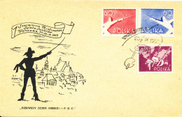 Poland FDC 20-4-1957 Sport Fencing Complete Set Of 3 With Cachet - Lettres & Documents