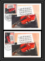 48352 N°1459 Tableau (Painting) Le Violon Rouge Raoul Dufy 1965 Lot 2 Cad France Carte Maximum Fdc édition Parison - Religious