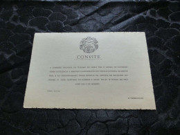 VP-286 , PORTUGAL, Faire Part D'invitation, Commisao Regional De Turismo De Leiria, 30 Juillet 1962 - Autres & Non Classés