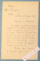 ● L.A.S 1901 Philippe CROZIER Politique Diplomate Né à Genève - Mauvais état De Sa Vue - Lettre Autographe LAS - Politisch Und Militärisch