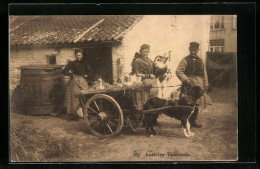 AK Flämische Milchbauern Mit Hundegespann Vor Ihrem Haus  - Chiens
