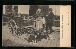 AK Flämische Milchverkäuferin Mit Hundegespann, Polizist  - Dogs
