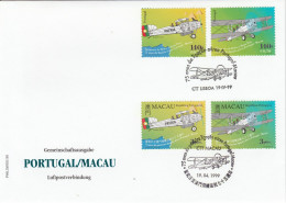 Portugal Macao 1999 Rare FDC Mixte Emission Commune 1er Vol Portugal Macau Joint Issue Firstflight Mixed FDC - Joint Issues