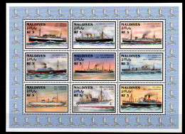 Malediven 2841-2849 Postfrisch Kleinbogen Schifffahrt #GW166 - Bateaux