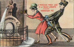 Manneken-Pis - Princesse Marie -José Et Le Prince Umberto ! -  Carte Humoristique  Par Marco - Famous People