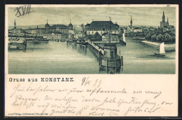 Lithographie Konstanz, Partie Am Hafen  - Konstanz