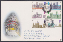 GB Great Britain 1969 Private FDC British Architecture, Durham Cathedral, St. Paul's, Canterbury, York, First Day Cover - Briefe U. Dokumente