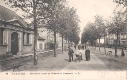 1914  Chartres  -  Boulevard Charles Et Tribunal Du Commerce - Chartres