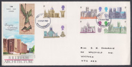 GB Great Britain 1969 Private FDC British Architecture, Coventry Cathedral, St. Paul's, Canterbury, First Day Cover - Covers & Documents