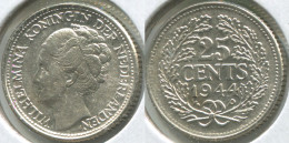 Netherlands. 25 Cents. 1944.P (Silver. Coin KM#164. XF /Unc) - 25 Cent