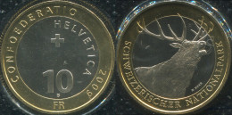 Switzerland 10 Francs. 2009 (Bi-Metallic. Coin KM#130. Unc) Red Deer - Andere & Zonder Classificatie