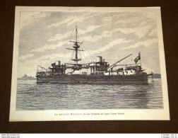 Regia Marina D'Italia Nel 1889 La Corazzata Morosini - Before 1900