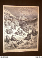 Incisione Di Gustave Dorè Del 1884 I Crociati Nelle Gole Del Tauro Crociata - Before 1900
