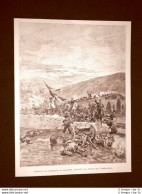 Incisione Del 1892 Giuseppe Garibaldi Entra In Palermo Ponte Dell'Ammiraglio - Voor 1900