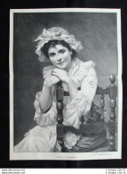 Nell'attesa - Da Un Quadro Di N. Gordigiani Stampa Del 1903 - Autres & Non Classés