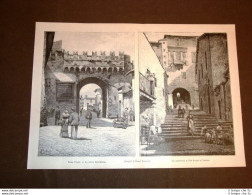 Rarissima Vedute Di Roma Nel 1884 Porta Settimiana E Gradinata S.Pietro Vincoli - Voor 1900